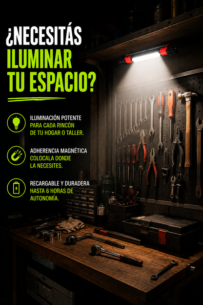 BARRA LED MAGNÉTICA PORTÁTIL MULTIFUNCIÓN PARA AUTO, HOGAR Y EMERGENCIAS